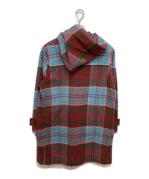 Vivienne Westwood man（ヴィヴィアン ウェストウッド マン）Vivienne Westwood man (ヴィヴィアン ウェストウッド マン) CHECK DUFFLE COAT/チェック柄ロングダッフルコート レッド×スカイブルー サイズ:SIZE 44の古着・服飾アイテム