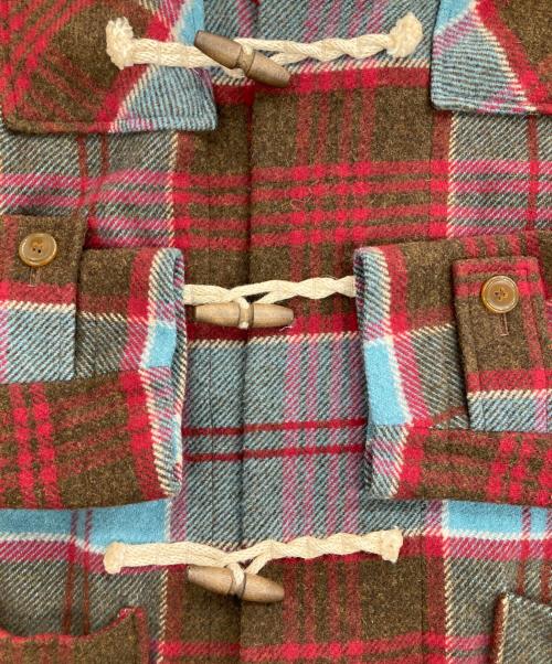 Vivienne Westwood man（ヴィヴィアン ウェストウッド マン）Vivienne Westwood man (ヴィヴィアン ウェストウッド マン) CHECK DUFFLE COAT/チェック柄ロングダッフルコート レッド×スカイブルー サイズ:SIZE 44の古着・服飾アイテム