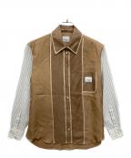 BURBERRYバーバリー）の古着「シルクサテンシャツ/パネルフロントシルクファイルシャツ」｜ベージュ