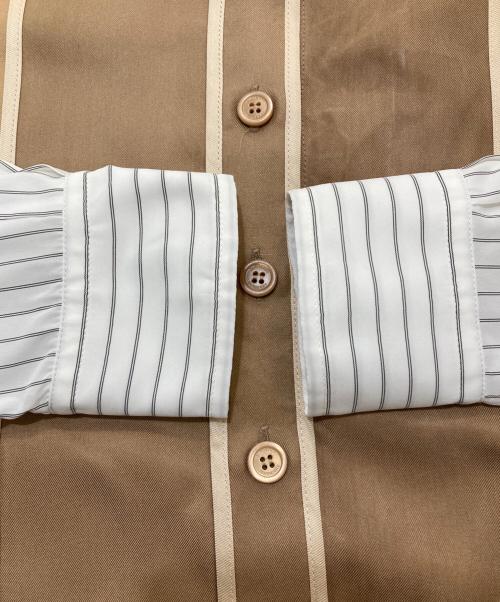 BURBERRY（バーバリー）BURBERRY (バーバリー) シルクサテンシャツ/パネルフロントシルクファイルシャツ ベージュ サイズ:SIZE36の古着・服飾アイテム