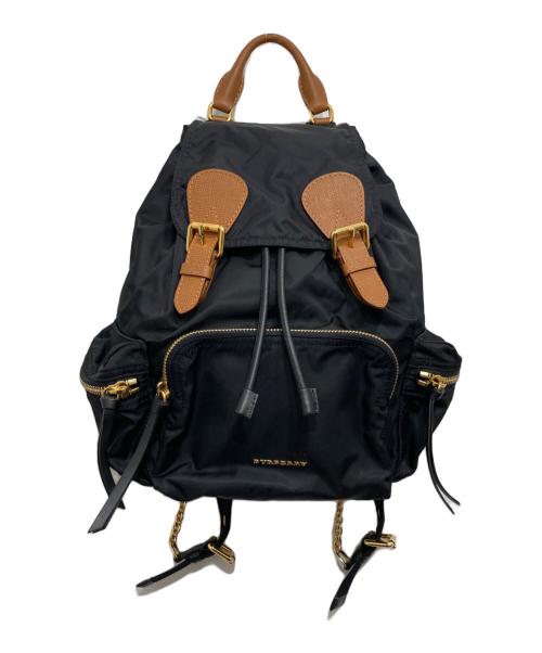 BURBERRY（バーバリー）BURBERRY (バーバリー) ナイロン×レザー製バックパック/リュック ブラックの古着・服飾アイテム