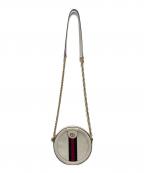 GUCCIグッチ）の古着「OPHIDIA/ミニラウンドチェーンショルダーバッグ」｜ホワイト