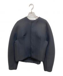 AURALEE（オーラリー）の古着「SPONGE TROPICAL WOOL NO COLLAR BLOUSON」｜ネイビー