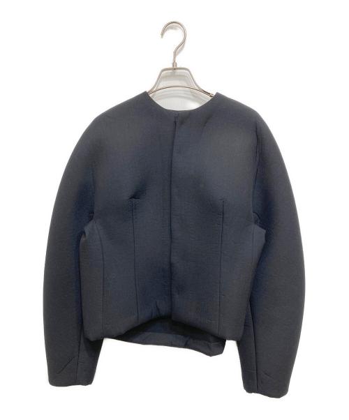 AURALEE（オーラリー）AURALEE (オーラリー) SPONGE TROPICAL WOOL NO COLLAR BLOUSON ネイビー サイズ:1の古着・服飾アイテム