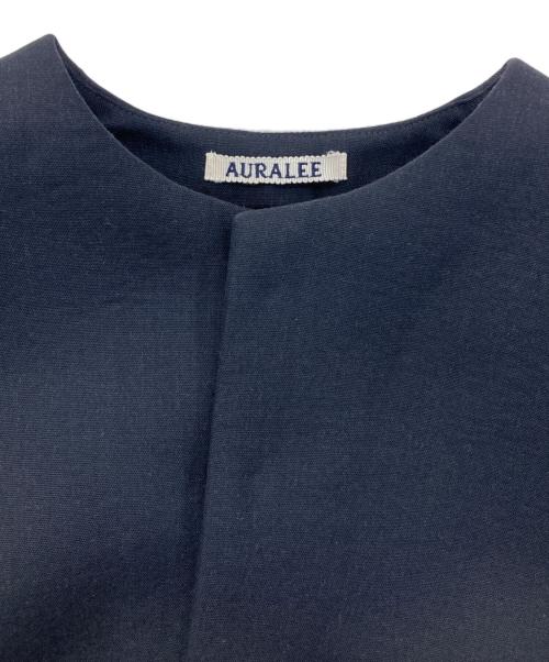 AURALEE（オーラリー）AURALEE (オーラリー) SPONGE TROPICAL WOOL NO COLLAR BLOUSON ネイビー サイズ:1の古着・服飾アイテム