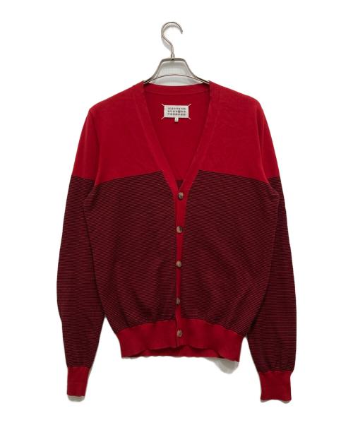 Maison Margiela（メゾンマルジェラ）Maison Margiela (メゾンマルジェラ) ボーダーカーディガン レッド サイズ:Lの古着・服飾アイテム