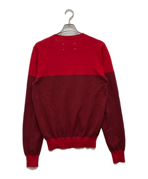Maison Margiela（メゾンマルジェラ）Maison Margiela (メゾンマルジェラ) ボーダーカーディガン レッド サイズ:Lの古着・服飾アイテム