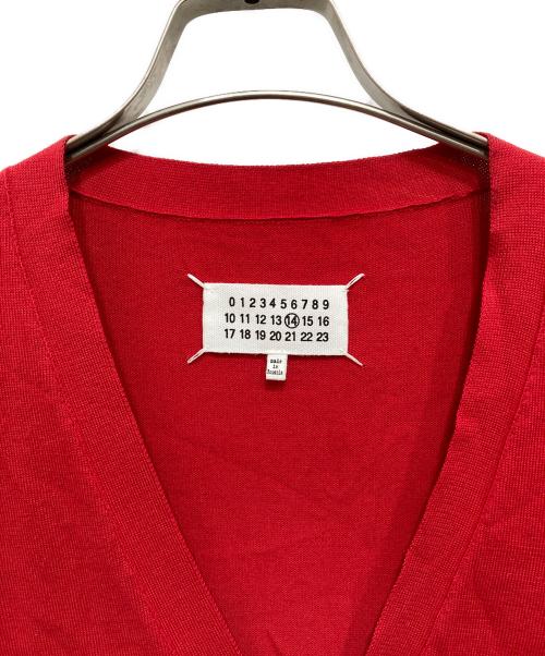 Maison Margiela（メゾンマルジェラ）Maison Margiela (メゾンマルジェラ) ボーダーカーディガン レッド サイズ:Lの古着・服飾アイテム