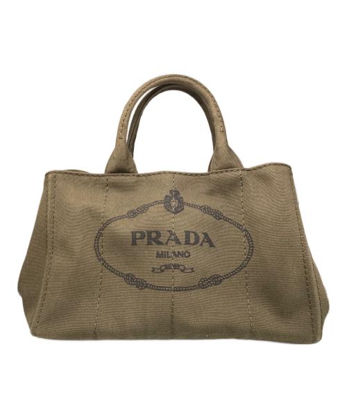 PRADA（プラダ）PRADA (プラダ) canapa/トートバッグ オリーブの古着・服飾アイテム