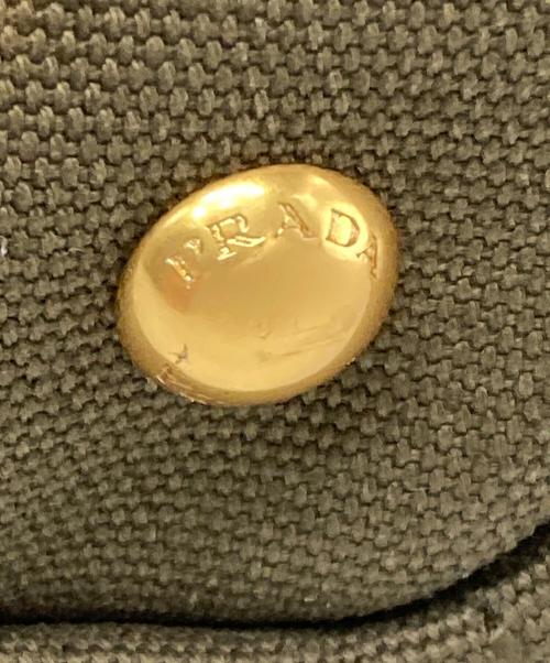 PRADA（プラダ）PRADA (プラダ) canapa/トートバッグ オリーブの古着・服飾アイテム