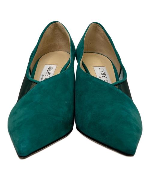 JIMMY CHOO（ジミーチュウ）JIMMY CHOO (ジミーチュウ) スウェード切替パンプス グリーン サイズ:34の古着・服飾アイテム