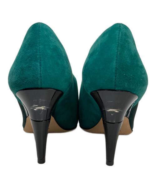 JIMMY CHOO（ジミーチュウ）JIMMY CHOO (ジミーチュウ) スウェード切替パンプス グリーン サイズ:34の古着・服飾アイテム