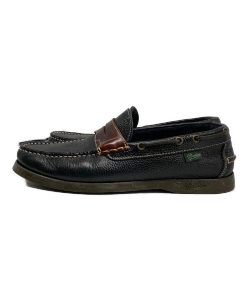 PARABOOT（パラブーツ）PARABOOT (パラブーツ) BEAMS (ビームス) コインローファー ブラック×ブラウン サイズ:7 1/2の古着・服飾アイテム