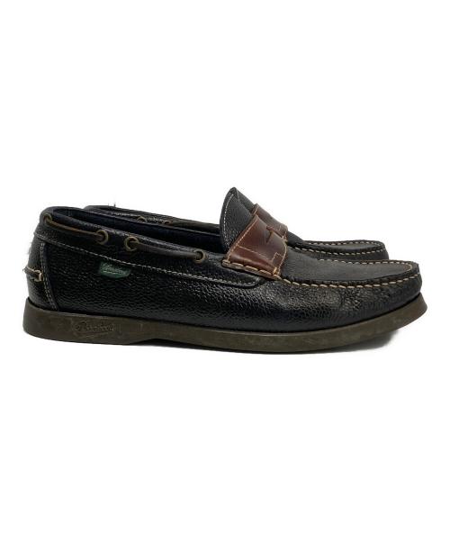PARABOOT（パラブーツ）PARABOOT (パラブーツ) BEAMS (ビームス) コインローファー ブラック×ブラウン サイズ:7 1/2の古着・服飾アイテム