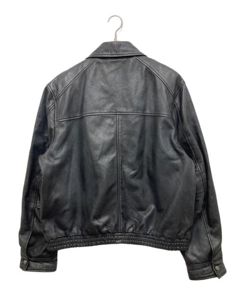 ZARA（ザラ）ZARA (ザラ) ウォッシュドレザー クロップドジャケット ブラック サイズ:XLの古着・服飾アイテム