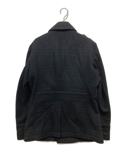 BURBERRY BLACK LABEL（バーバリーブラックレーベル）BURBERRY BLACK LABEL (バーバリーブラックレーベル) ジャガードチェックメルトンPコート ブラック サイズ:Lの古着・服飾アイテム