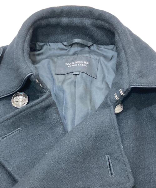 BURBERRY BLACK LABEL（バーバリーブラックレーベル）BURBERRY BLACK LABEL (バーバリーブラックレーベル) ジャガードチェックメルトンPコート ブラック サイズ:Lの古着・服飾アイテム