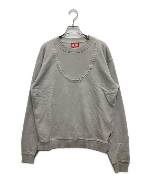 DIESEL（ディーゼル）DIESEL (ディーゼル) F-NORMY/エンボスネックレススウェット グレー サイズ:Mの古着・服飾アイテム