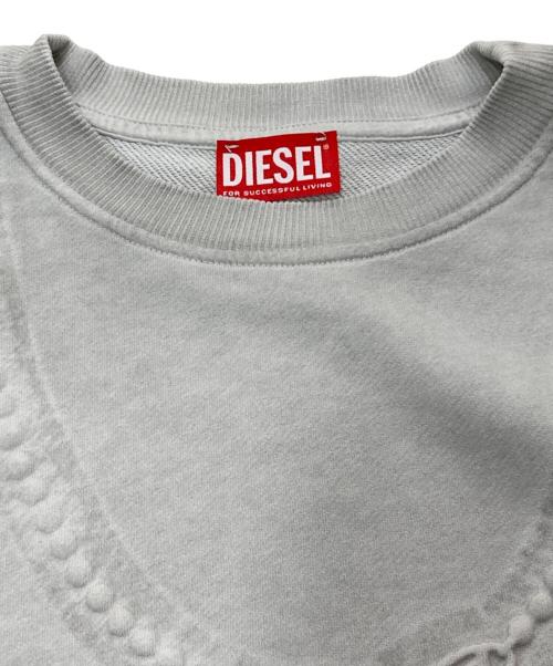 DIESEL（ディーゼル）DIESEL (ディーゼル) F-NORMY/エンボスネックレススウェット グレー サイズ:Mの古着・服飾アイテム