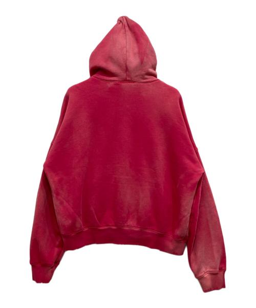 MOOJI MOOJI（ムージームージー）MOOJI MOOJI (ムージームージー) OVERSIZE ZIP-UP HOODIE STREET/ユーズド加工ジップパーカー ピンク サイズ:Mの古着・服飾アイテム