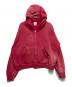 MOOJI MOOJI（ムージームージー）の古着「OVERSIZE ZIP-UP HOODIE STREET/ユーズド加工ジップパーカー」｜ピンク