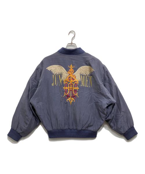 JUN MEN（ジュンメン）JUN MEN (ジュンメン) 背面刺繍ロゴ シルクブルゾン ラベンダー サイズ:freeの古着・服飾アイテム