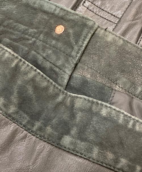 NUDIE JEANS（ヌーディー・ジーンズ）NUDIE JEANS (ヌーディー・ジーンズ) 切替レザートラッカージャケット ブラック サイズ:Sの古着・服飾アイテム