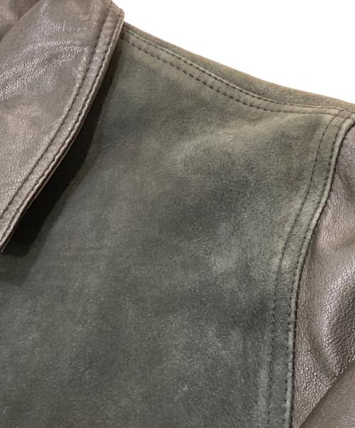 NUDIE JEANS（ヌーディー・ジーンズ）NUDIE JEANS (ヌーディー・ジーンズ) 切替レザートラッカージャケット ブラック サイズ:Sの古着・服飾アイテム