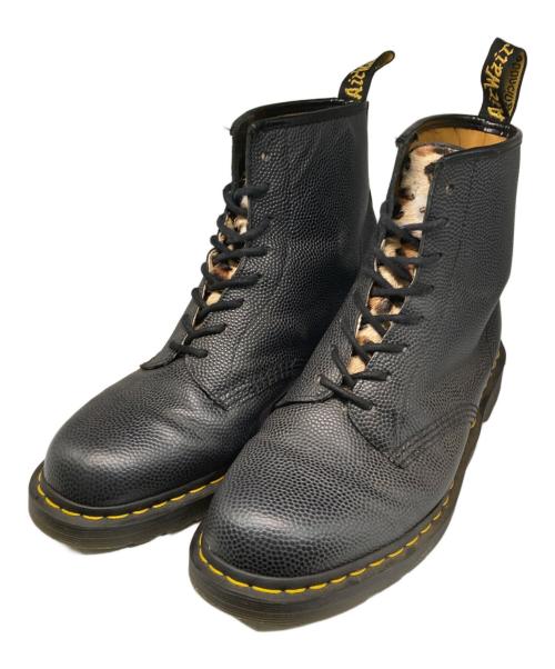 Dr.Martens（ドクターマーチン）Dr.Martens (ドクターマーチン) stussy (ステューシー) EYE BOOT  Black Leopard  PEBBLE+ITALIAN HAIR ON/8ホールブーツ ブラック サイズ:SIZE45の古着・服飾アイテム