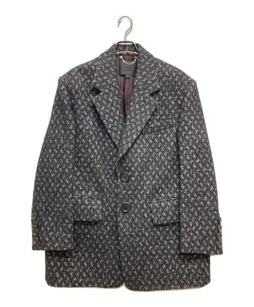 MARC JACOBS（マークジェイコブス）MARC JACOBS (マークジェイコブス) チェック柄シルク混メルトンコート ブラック サイズ:SIZE2の古着・服飾アイテム