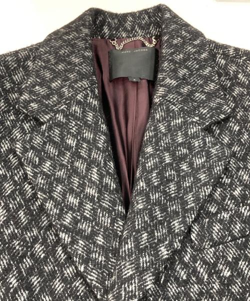 MARC JACOBS（マークジェイコブス）MARC JACOBS (マークジェイコブス) チェック柄シルク混メルトンコート ブラック サイズ:SIZE2の古着・服飾アイテム