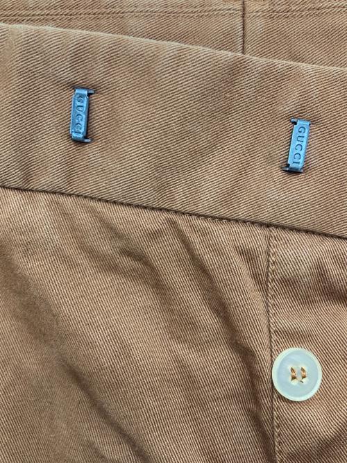 GUCCI（グッチ）GUCCI (グッチ) ロールアップコットンチノパン ブラウン サイズ:50の古着・服飾アイテム