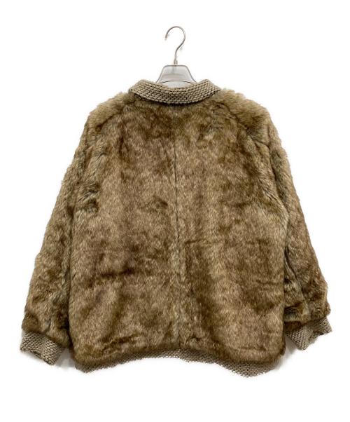 soerte（ソエルテ）soerte (ソエルテ) ニットドッキングファージャケット ブラウン サイズ:SIZE2の古着・服飾アイテム