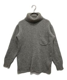 MM6 Maison Margiela（エムエムシックスメゾンマルジェラ）の古着「90's ポケット付きウールタートルネックニット」｜グレー