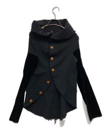 COMME des GARCONS（コムデギャルソン）の古着「袖ベロア切替変形ジャケット」｜ブラック