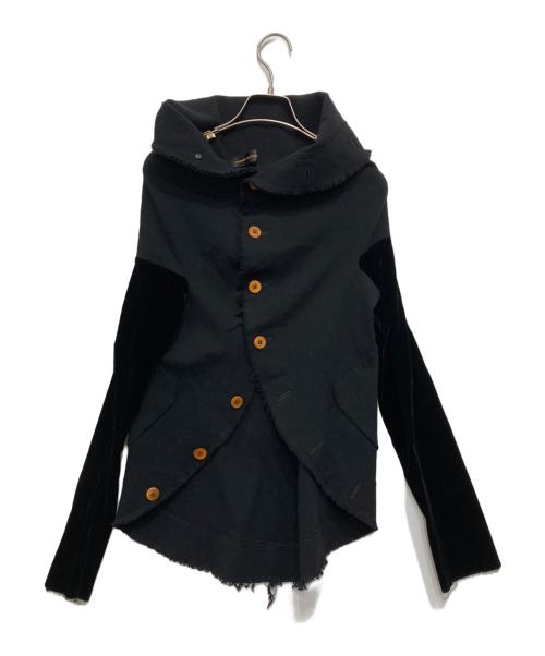 COMME des GARCONS（コムデギャルソン）COMME des GARCONS (コムデギャルソン) 袖ベロア切替変形ジャケット ブラック サイズ:FREEの古着・服飾アイテム