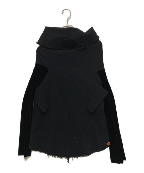 COMME des GARCONS（コムデギャルソン）COMME des GARCONS (コムデギャルソン) 袖ベロア切替変形ジャケット ブラック サイズ:FREEの古着・服飾アイテム