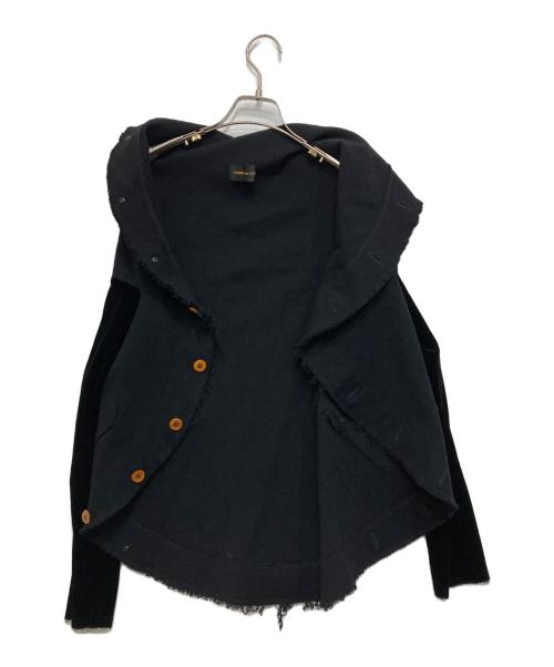 COMME des GARCONS（コムデギャルソン）COMME des GARCONS (コムデギャルソン) 袖ベロア切替変形ジャケット ブラック サイズ:FREEの古着・服飾アイテム