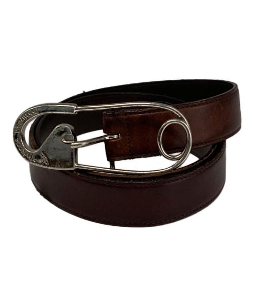Vivienne Westwood（ヴィヴィアンウエストウッド）Vivienne Westwood (ヴィヴィアンウエストウッド) 安全ピンバックルレザーベルト ブラウン サイズ:SIZE 86の古着・服飾アイテム