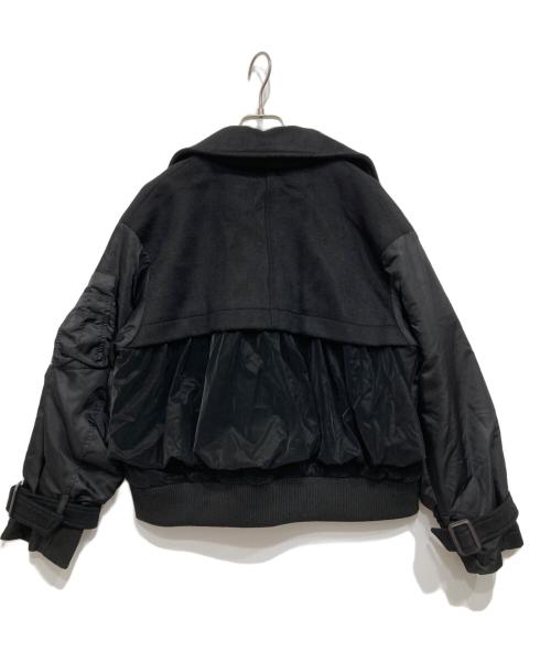 Risley（リズレー）RISLEY (リズレー) 異素材ドッキングPコート/ショートトレンチ ブラック サイズ:freeの古着・服飾アイテム