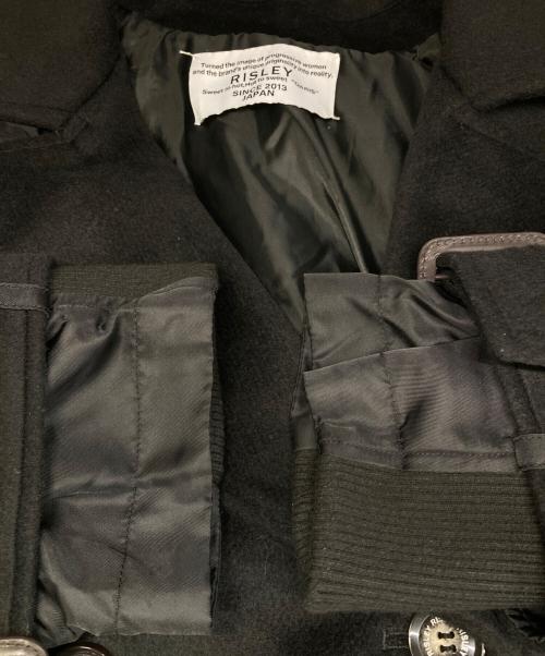 Risley（リズレー）RISLEY (リズレー) 異素材ドッキングPコート/ショートトレンチ ブラック サイズ:freeの古着・服飾アイテム