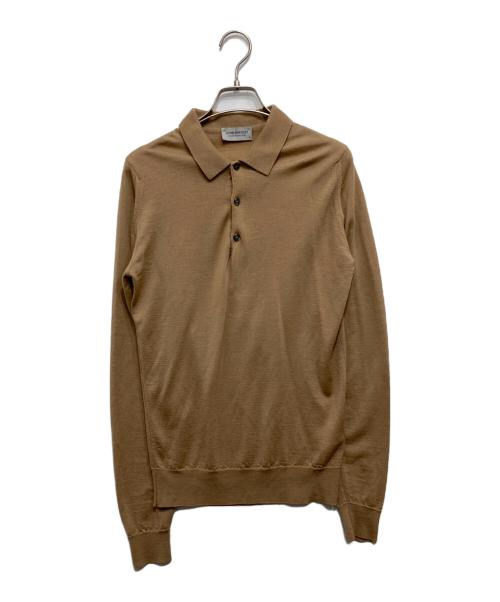 JOHN SMEDLEY（ジョンスメドレー）JOHN SMEDLEY (ジョンスメドレー) メリノウール長袖ニットポロシャツ ベージュ サイズ:Sの古着・服飾アイテム