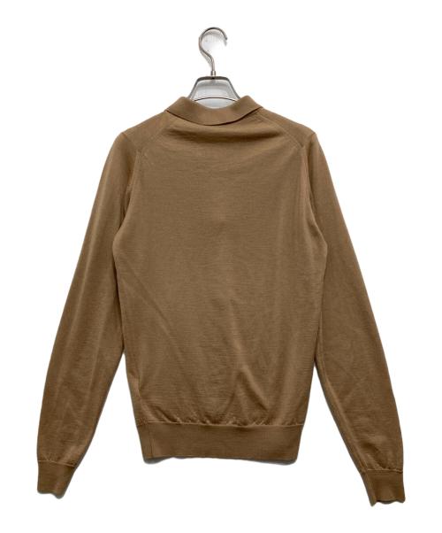 JOHN SMEDLEY（ジョンスメドレー）JOHN SMEDLEY (ジョンスメドレー) メリノウール長袖ニットポロシャツ ベージュ サイズ:Sの古着・服飾アイテム