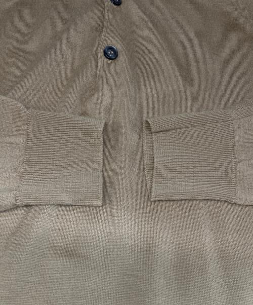 JOHN SMEDLEY（ジョンスメドレー）JOHN SMEDLEY (ジョンスメドレー) メリノウール長袖ニットポロシャツ ベージュ サイズ:Sの古着・服飾アイテム