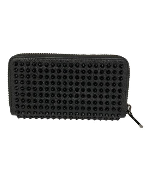 Christian Louboutin（クリスチャン・ルブタン）Christian Louboutin (クリスチャン・ルブタン) Panettone Wallet/ラウンドファスナースタッズ長財布 ブラックの古着・服飾アイテム