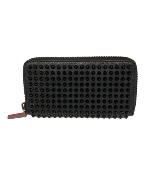 Christian Louboutin（クリスチャン・ルブタン）Christian Louboutin (クリスチャン・ルブタン) Panettone Wallet/ラウンドファスナースタッズ長財布 ブラックの古着・服飾アイテム