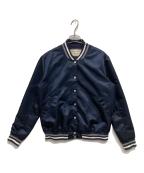 maison kitsuneメゾンキツネ）の古着「バックロゴ サテン テディブルゾン」｜ネイビー