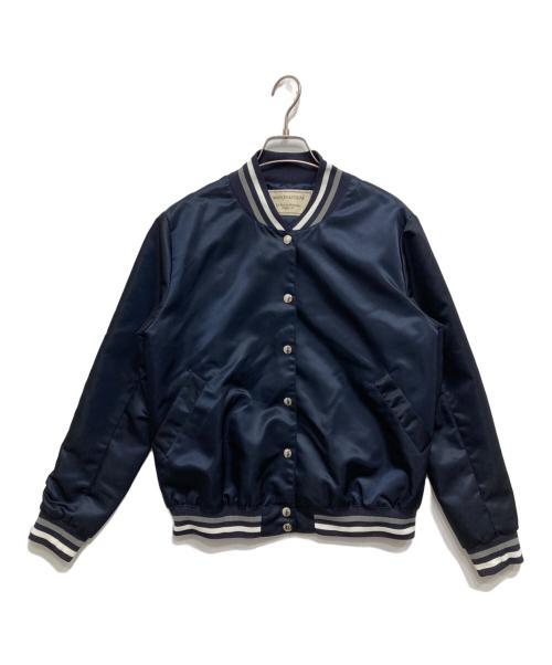 maison kitsune（メゾンキツネ）MAISON KITSUNE (メゾンキツネ) バックロゴ サテン テディブルゾン ネイビー サイズ:Sの古着・服飾アイテム