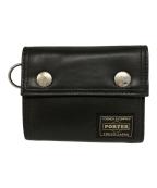 PORTERポーター）の古着「POCKET CORD WALLET/3つ折り財布」｜ブラック