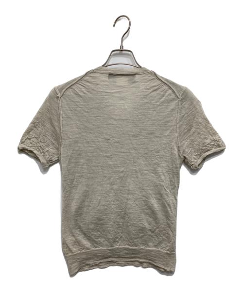 COMME des GARCONS HOMME PLUS（コムデギャルソンオムプリュス）COMME des GARCONS HOMME PLUS (コムデギャルソンオムプリュス) パッチワークデザイン半袖ニット ベージュ×マルチカラー サイズ:Sの古着・服飾アイテム
